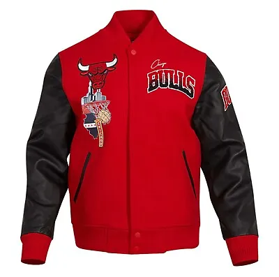 Pro Standard NBA Chicago Bulls Home Town Wool Red Varsity Jacket Men's Size 2XL • $189.99