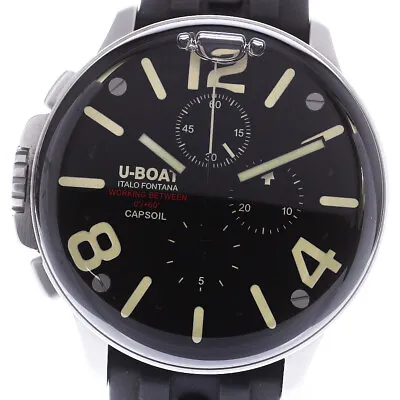 U-BOAT CAPSOIL 8111/A Chronograph Left Hand Black Dial Quartz Men's Watch_767860 • $1504.80