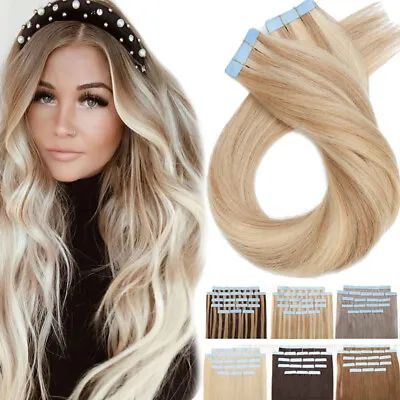 80PCS 200G Thick Tape In Real Remy 100% Human Hair Extension Full Head Skin Weft • $24.52