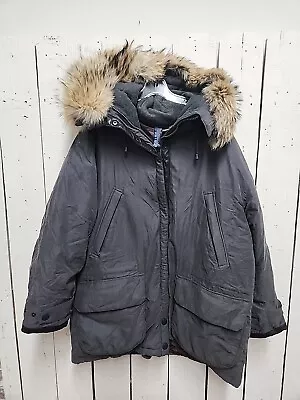 Nautica Fur Hooded Winter Coat Sz L CR2 • $139.99