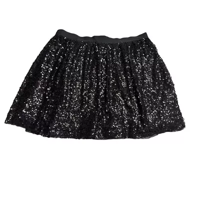 J. Crew Black Sequin Mini Skirt Era’s Tour Size 4 • $31.99