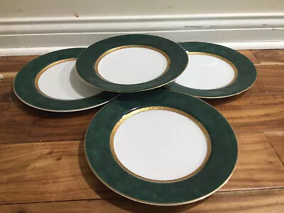 Retroneu Imperial Malachite Gold 240 Trim Green Border 4 Dinner Plates Set(s) • $37.95