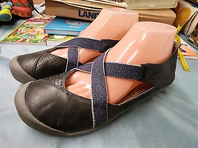 Keen Womens Lower East Side Mary Jane Leather Flat Shoes Navy Blue Size 10 • $19