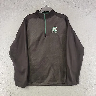 Michigan State Spartans Sweater Mens L Large Dark Gray Black Pullover Sweatshirt • $16.77