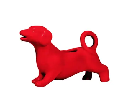 Daschund  Dachshund Weiner Dog Ceramic Red Creamer Cream Gravy Server Dispenser • $14.98