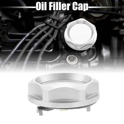 Silver Tone Aluminum Alloy Car Gas Engine Oil Filler Cap For Mitsubishi • $13.77