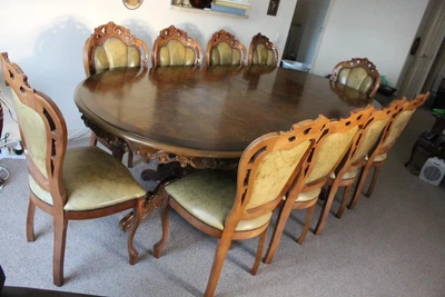 $800 • Buy Hand Made Brescia Furnature Dining Table And 10 Dining Chairs