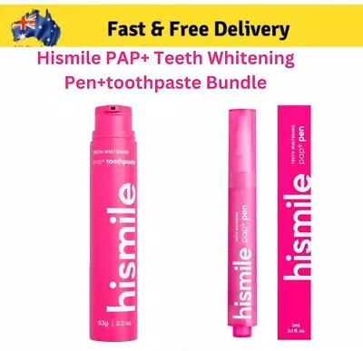 HiSmile PAP+ Teeth Whitening Pen 3ml + Hismile PAP + Whitening Toothpaste 63g • $58