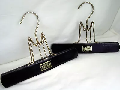 PAIR Of Gripwell Wooden Pants Hangers ⚫ Vintage C Birnbaum Made In WEST GERMANY • $19.99