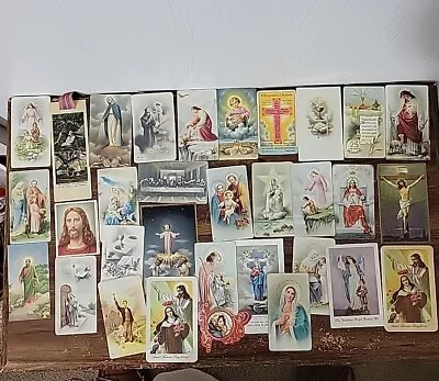 VTG Lot Of 33 Holy Cards Masses Funerals Catholic Religious Bookmark Ephemera • $17.99