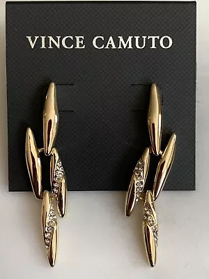 Vince Camuto Pave Earrings In Goldtone • $28.50