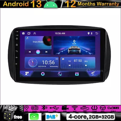 9 Android 13 Head Unit Carplay Radio GPS SAT Navi For Mercedes Benz Smart 14-20 • $231.24