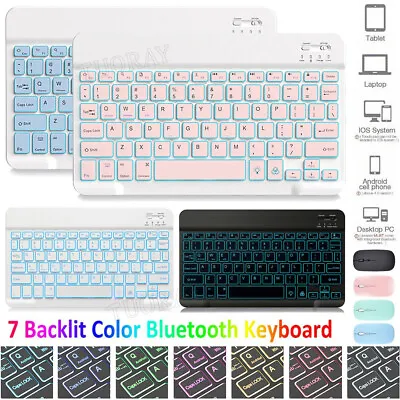 Backlit Keyboard Mouse For Samsung Galaxy Tab A8 A9+ S9 S8 S8+ S7 S6 Lite Tablet • £16.99