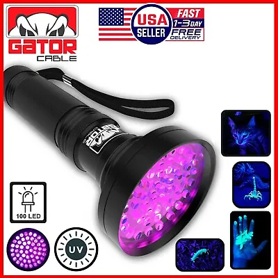 UV Ultraviolet Light 100 LED Flashlight BlackLight 395nM Inspection Lamp Torch • $13.99