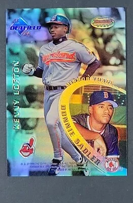 1996 Bowman’s Best Mirror Image Refractors #6 - Bonds/Jones/Lofton/Sadler • $14.99