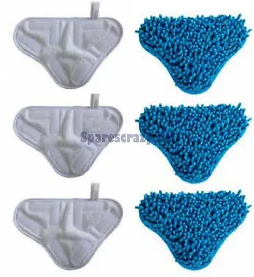 3 Coral Pads + 3 Microfibre Pads For H20 X5 Steam Mop Floor Replacement Pads • £8.99