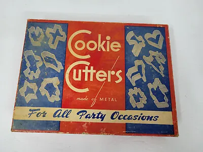 Vintage Metal Cookie Cutters Box Set For All Party Occasions 1940s • $17.49