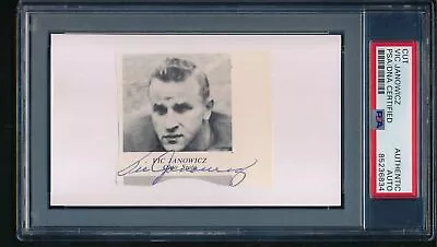 Vic Janowicz Signed Cut On 3x5 Card Ohio State 1950 Heisman  PSA/DNA 188312 • $69