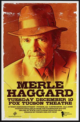 Merle Haggard Concert Poster 12/10/2013 Fox Tucson Theatre • $49.99