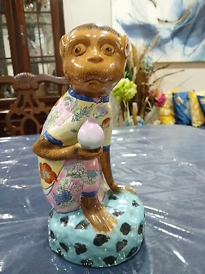 Vintage Colorful Enameled Ceramic  Monkey Figure • $99