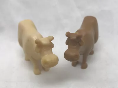 Vintage Plastic Toy Cows Brown Tan Made In Japan Farm Animal Miniatures 2 1/2” • $6