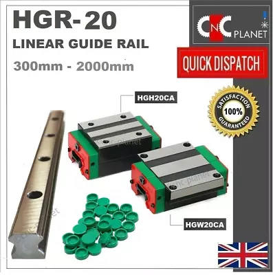 HGR SERIES 20mm LINEAR BEARING GUIDE SLIDE RAIL CARRIAGE BLOCK HGW20CA HGH20CA • £109.95