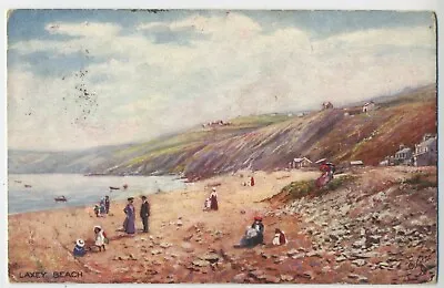 Laxey Beach Isle Of Man Vintage Postcard C2 • £3.95