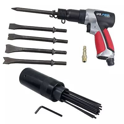 190mm Air Hammer Chisel With Chisels & Air Needle Descaler For Rust Body Panels • £45.92