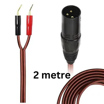 XLR Speaker Cable To Pin Plug XLR 3 Pin Male To 2mm Pin Plug Audio Cable 2 Metre • £6.99