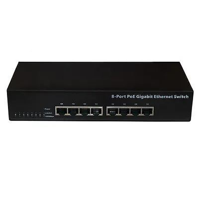 8 Port PoE Gigabit 10 100 1000 Ethernet Desktop Rackmount Switch Hub PL-1008GP • $49.99