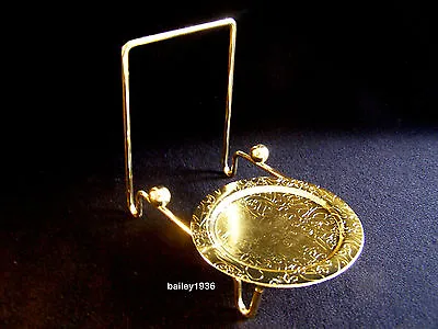 CUP And & SAUCER STAND Brass Etch Base Display Holder Easel  • $5.75