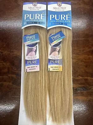 Milky Way PURE Human Hair Weave 2-packs Extension Yaky_14 _#27/613 • $110