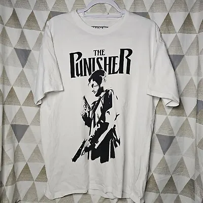 Marvel Pull & Bear White The Punisher Short Sleeve T Shirt Size Large Men's  • £12