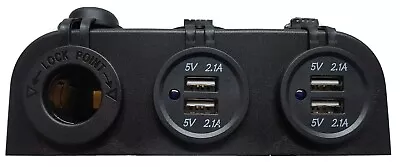 12v Dual Usb 4.2a Charger X 2 Power Outlet Socket Surface Mount 4x4 Car Marine • $32.95