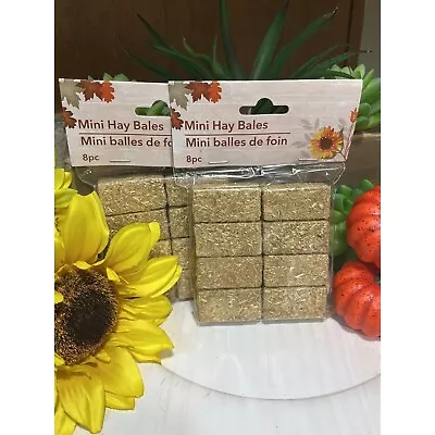 2x Mini Hay Bales 8 Count Tier Tray Autumn Craft Crafting Supplies S18 • $12.60