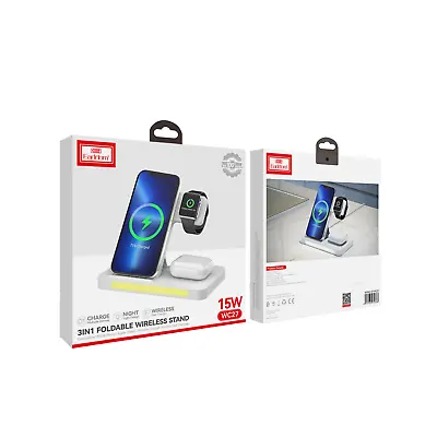 Earldom Qi 15W Wireless Charger 3 In One Adapter Fast Charging Wireless IP IW SM • £29.99