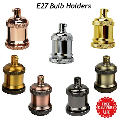 Vintage Edison ES E27 Bulb Holder  Metal Industrial Antique Lamp Holder Fittings • £5.64