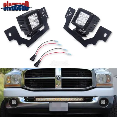 Fit 03-09 Dodge RAM 2500/3500 3  Cube 24W LED Fog Light Bracket Plug N Play Kit • $45.99