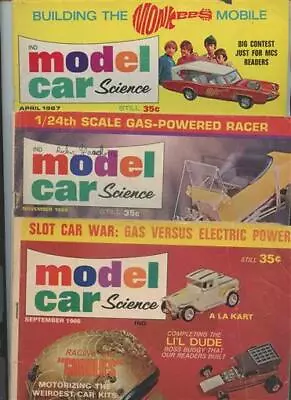 3 Model Car & Science Magazines September & November 1966 & April 1967 • $18