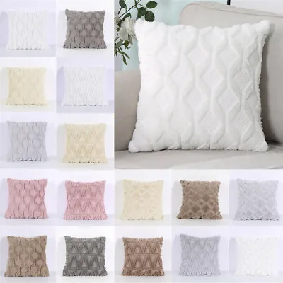 Fluffy Plush Geometric Cushion Cover Pillow Case Sofa Home Decor 16  18  20  24  • $21.81
