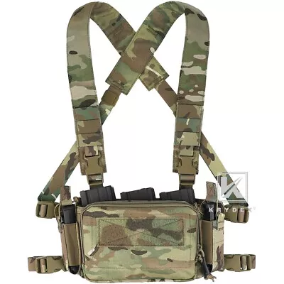 KRYDEX Tactical D3CR Micro Chest Rig 5.56 Pistol Mag Pouch Placard MC Camo • $59.95