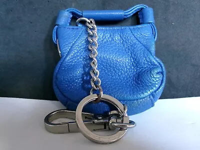 Oroton Leather Coin Purse With Chain-Blue • $85