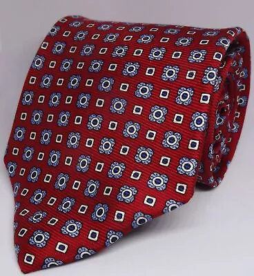 NWOT Men's Brooks Brothers Makers Red Blue Floral Checked Italian Silk Tie USA • $32.99
