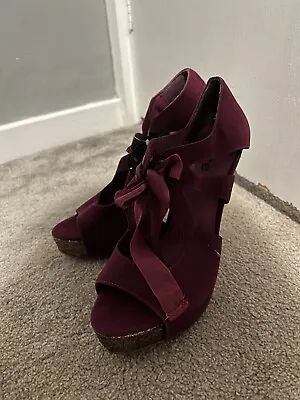 £14.50 • Buy Ladies Magenta Purple Gold  Platform Stiletto High Heels Shoes Size UK 5 NWT
