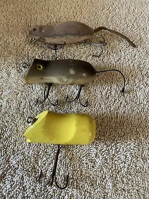 3 Vintage Mouse Fishing Lures • $20