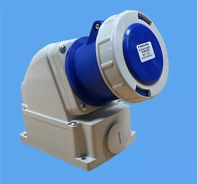 £46.99 • Buy Famatel 1263 Industrial 63A 3 Pin 240V IP67 Weatherproof Surface Socket
