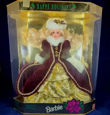 1996 Mattel Happy Holidays Barbie Christmas 15646 Never Removed From Box Read • $16