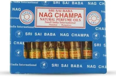 Sri Sai Baba Nag Champa Natural Perfume Oil 6 Bottle Long Lasting Spray 3ML Each • £9.83