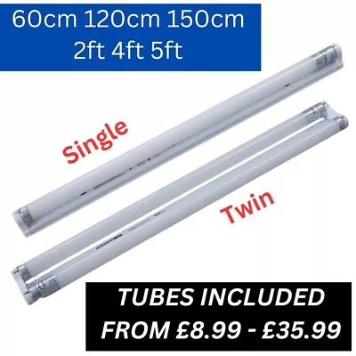 60cm 120cm 150cm 2ft 4ft 5ft LED Batten Fitting With 6000K Tubes Included T8 • £12.99