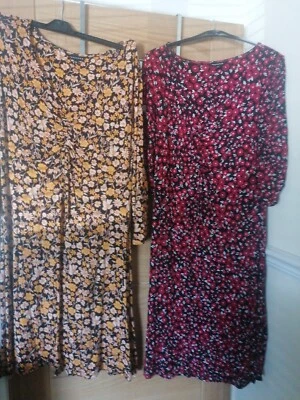 £4 • Buy Peacocks Dress 14 X 2 Mustard And Red